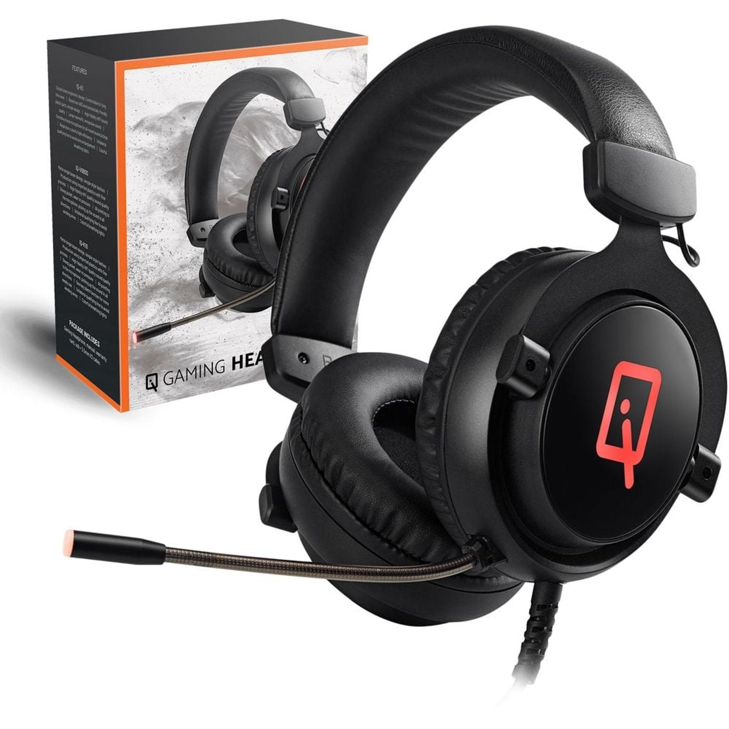 IQ K10 Wired Gaming Headset Stereo Bass Surround Sound Noise Cancelling Over Ear Headphones with Mic