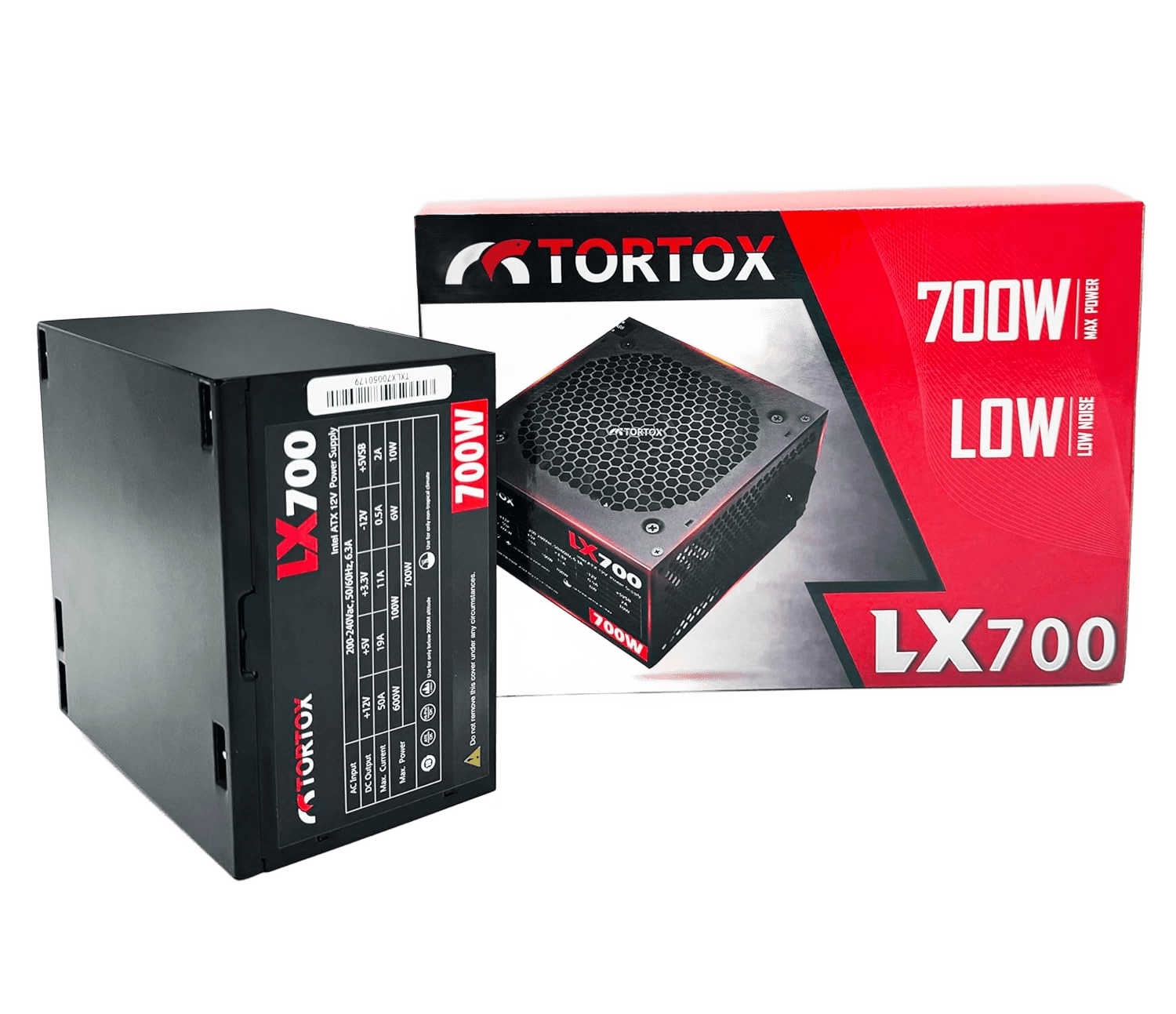 Tortox LX700 Low Noise ATX Power Supply For Gaming PC Case, 700W PSU, Latest INTEL and AMD, 12CM Cooling Fan, 6+2 Pin VGA Interface, 160V to 264V Input Voltage