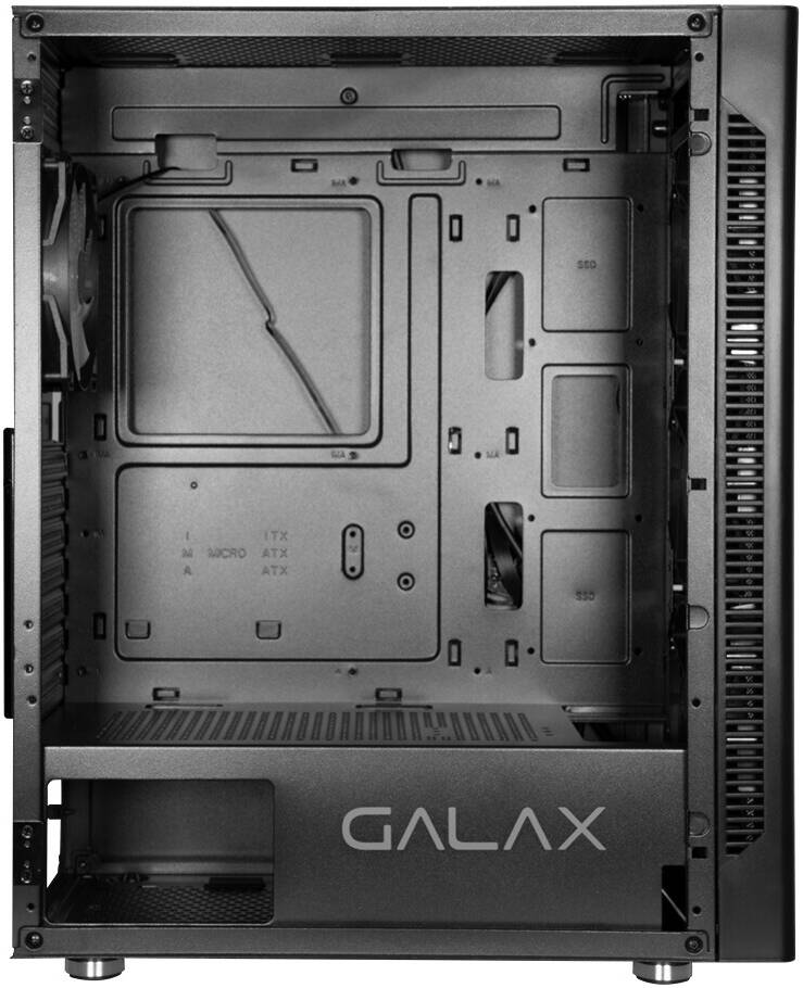 Galax Revolution 06 ATX Mid Tower Case ARGB Airflow Fits Up to 6*120mm Fans 360mm Radiators Gaming Case with USB 3.0/2.0 Interface, Glass Side Panel, Black