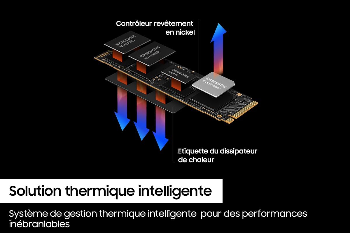 Samsung 990 Pro 4TB NVMe M.2 SSD, PCIe Gen 4.0, 7450 MB/s Sequential Read Speed, 6900 MB/s Sequential Write Speed, 3.3 Voltage, V-NAND 3-bit MLC MZ-V9P4T0BW