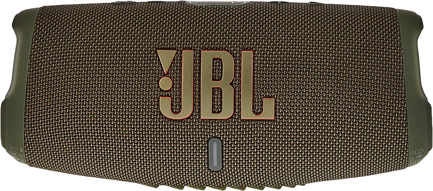 JBL Charge 5 Portable Speaker, Built-In Powerbank, Powerful JBL Pro Sound, Dual Bass Radiators, 20H of Battery, IP67 Waterproof and Dustproof, Wireless Streaming, Dual Connect - Green, JBLCHARGE5GRN