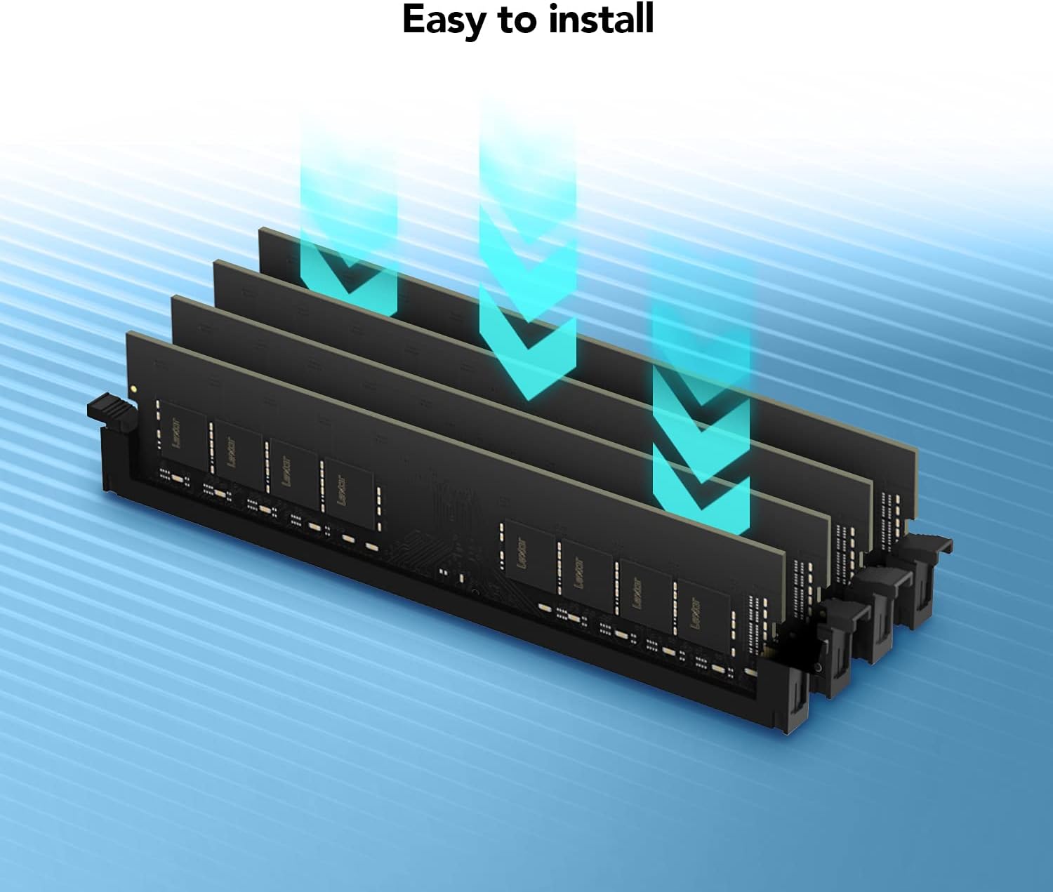 Lexar UDIMM DDR4 RAM 8GB 3200 MHz, 288-Pin U-DIMM Desktop Memory, High Performance Computer Memory, RAM Module Upgrade