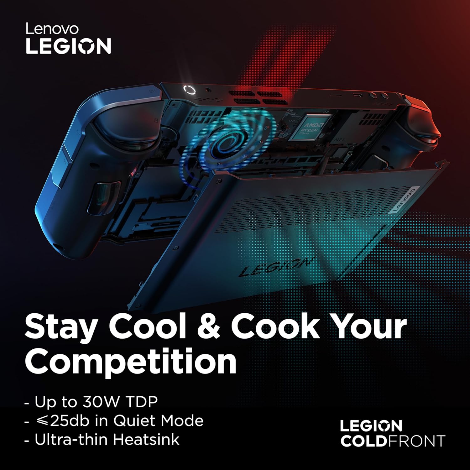 Lenovo Legion Go, Handheld Gaming, AMD Ryzen Z1 Extreme Processor, 16GB RAM, 512GB SSD Storage, Integrated AMD Radeon Graphics, 8.8