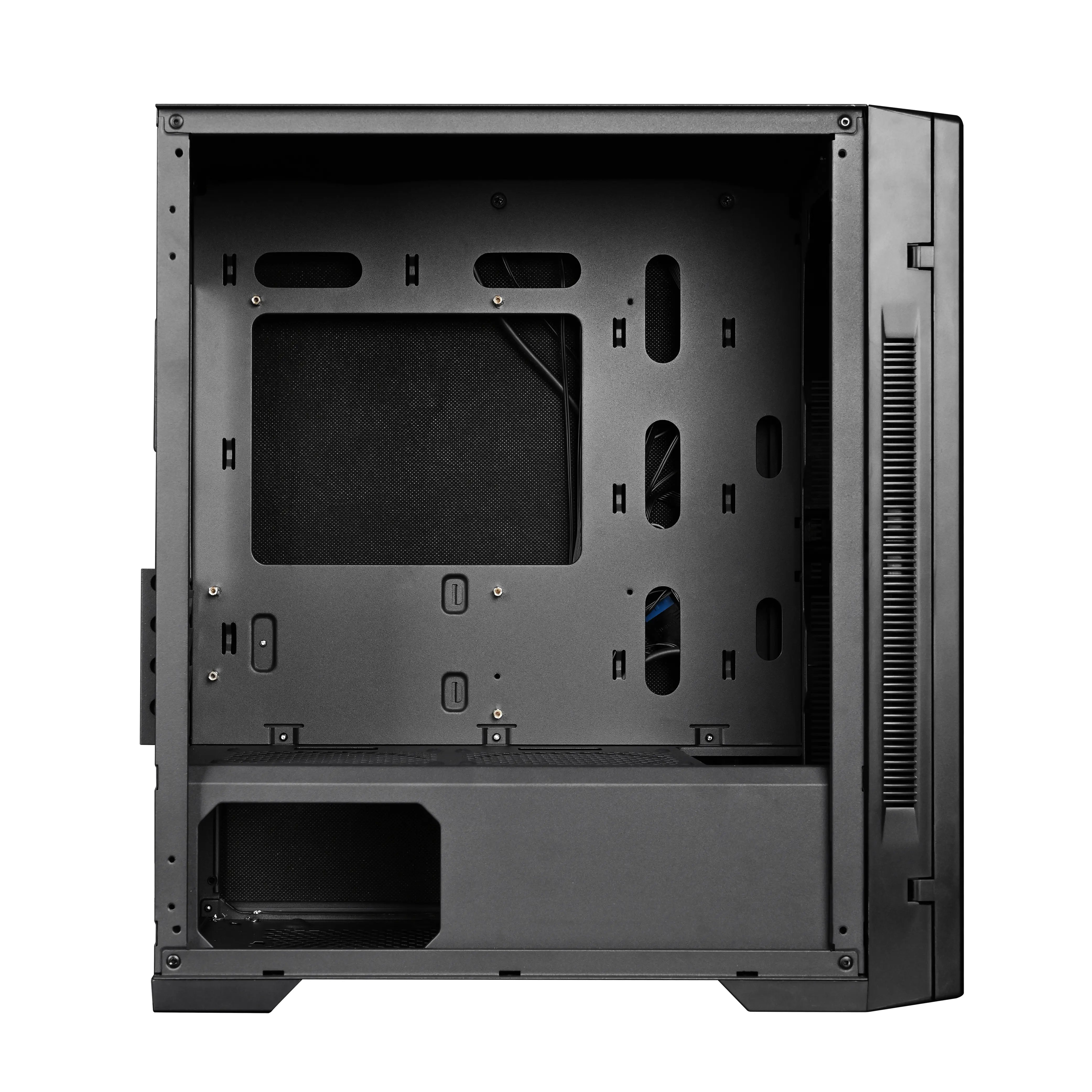 Aurora ATX/M-ATX/ITX Gaming PC Desktop Computer Case Black with Side Tempered Glass Panels with 6 Fan Support