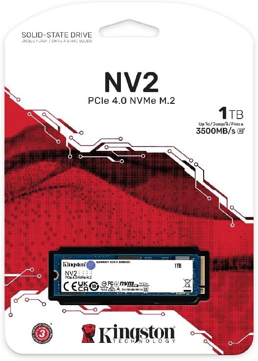 Kingston NV2 1TB PCIe Gen4 NVMe M.2 SSD | SNV2S/1000G 3500MB/s