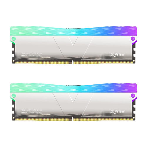 V-Color Manta Xprism RGB 64GB (32GBx2) 6000MHz 2Gx8 CL34 DDR5 RAM - Silver | TMXPL3260834SWK