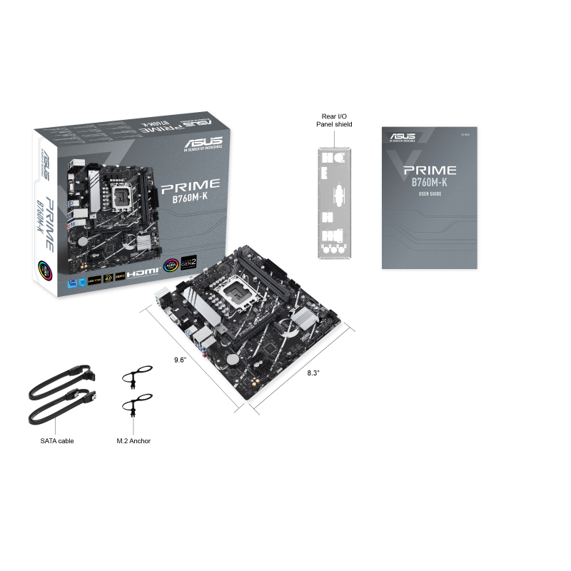 ASUS Prime B760M-K, an Intel® B760 LGA 1700 mATX