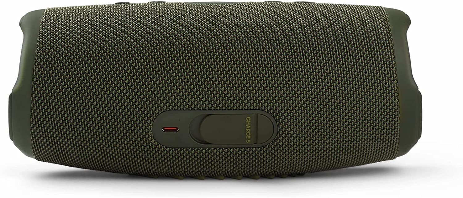 JBL Charge 5 Portable Speaker, Built-In Powerbank, Powerful JBL Pro Sound, Dual Bass Radiators, 20H of Battery, IP67 Waterproof and Dustproof, Wireless Streaming, Dual Connect - Green, JBLCHARGE5GRN