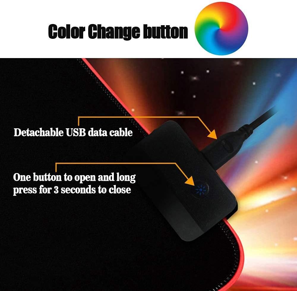GMS-X5 RGB Gaming Mouse Pad 10 Lighting Modes Oversized Glowing Led Extended Mouse Pad Non-Slip Rubber Keyboard Mat 80cmx30cm