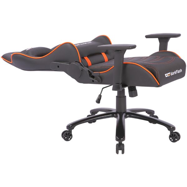 Darkflash RC600 Gaming Arm Chair, High Density Polyurethane Foam with Pillows on Headrest, Front Seat and Lower Back, BIFMA approved Gamers Chairs, 90 to 180 degree Angles, 410mm with 63mm Nylon Wheel