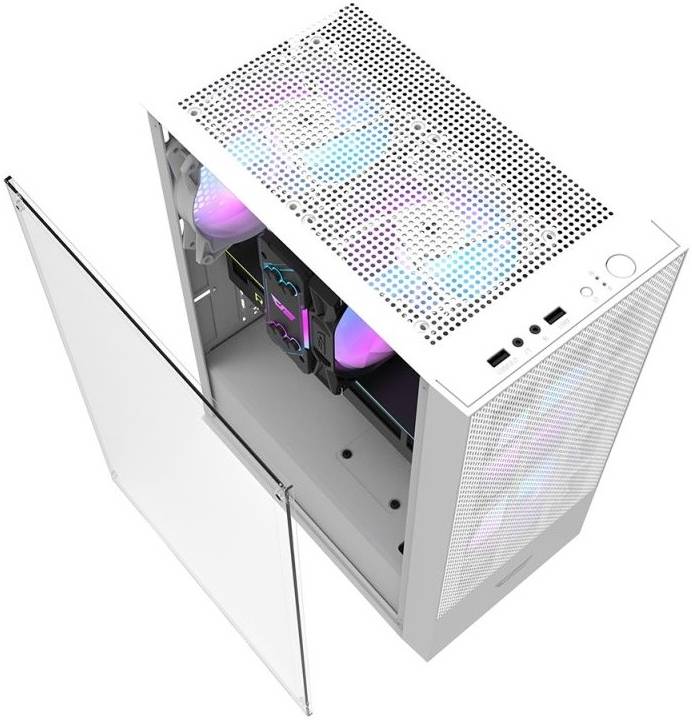 Darkflash A290 ATX Computer Case, 0.5 SPCC / Tempered Glass Side Panel, 7 Expansion Slots, Supports Up To 5* 120mm Fan Size, USB 3.0 Included, 160mm CPU Height, White | A290-White