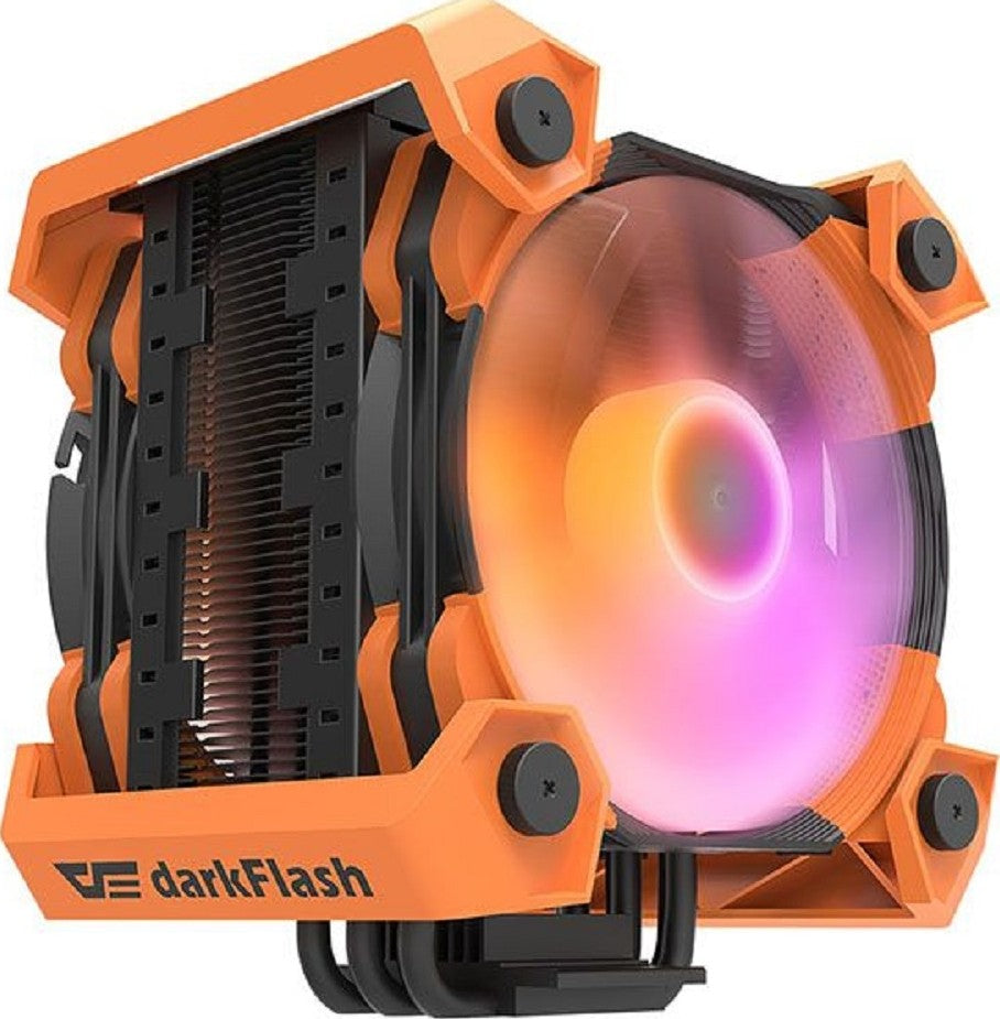 DarkFlash Ellsworth S2X Air CPU Cooler, 200W TDP, 73.87 Cfm Air Volume, Noise 27.2 dBA, 800-1800 RPM, Fluid Bearing, 120mm Fan Size, Heatsink, 4 Pin | Ellsworth S2X