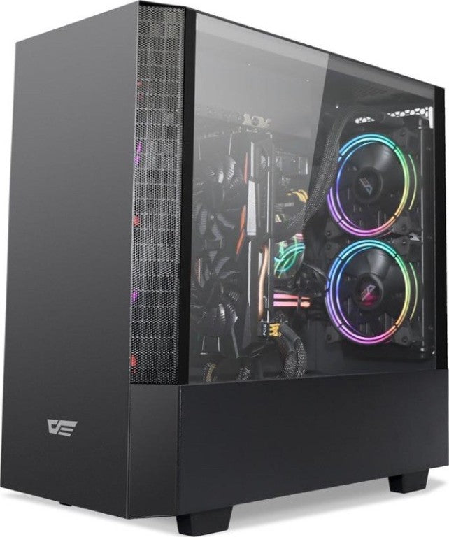 DarkFlash DLV22 ATX Case, Right Side Open Tempered Glass Door, with 3 C6MS RGB Fans Black | DLV22